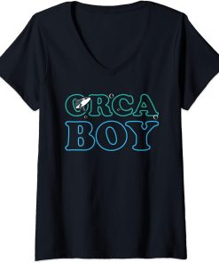 Womens Funny Orca Lover Graphic for Boys Men Kids Orca Lover V-Neck T-Shirt