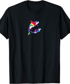 Retro Orca Family Tie Dye Shirt - Whale Cute Sea Animal Tee T-Shirt