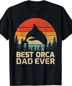 Mens Retro Vintage Best Orca Dad Ever Father"s Day T-Shirt