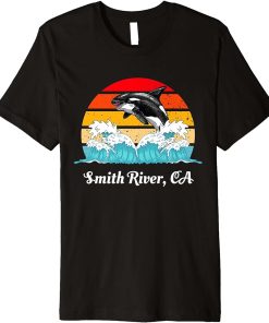 Vintage Smith River CA Distressed Orca Killer Whale Art Premium T-Shirt